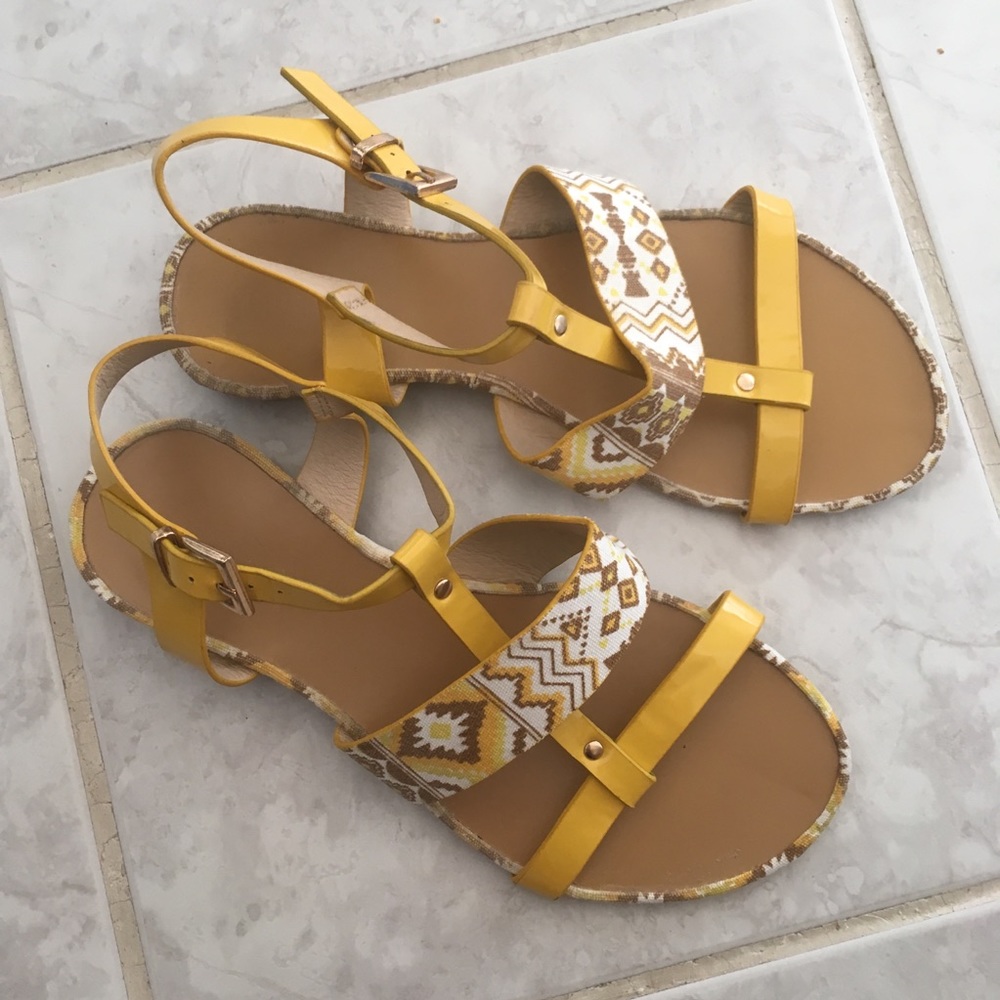 Yellow Tribal Sandals